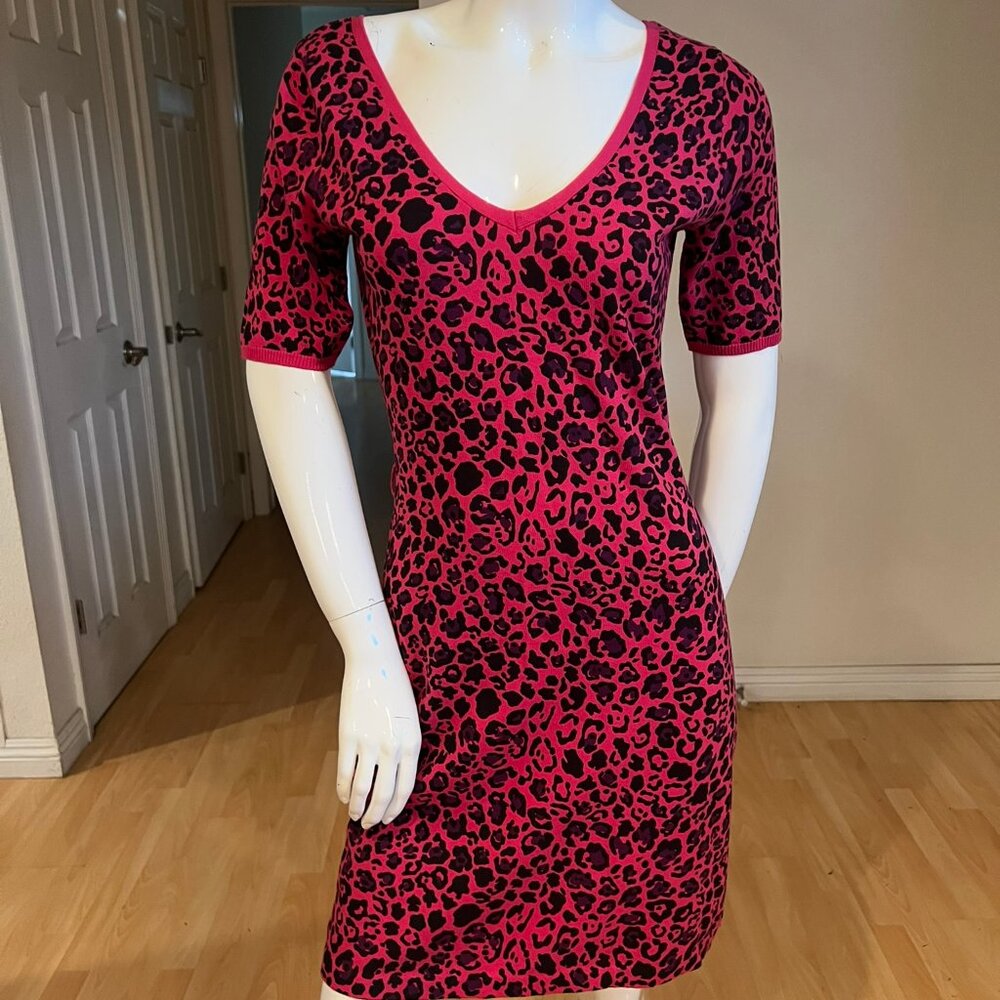 Y2K BETSEY JOHNSON KNIT LEOPARD DRESS SIZE L LARGE